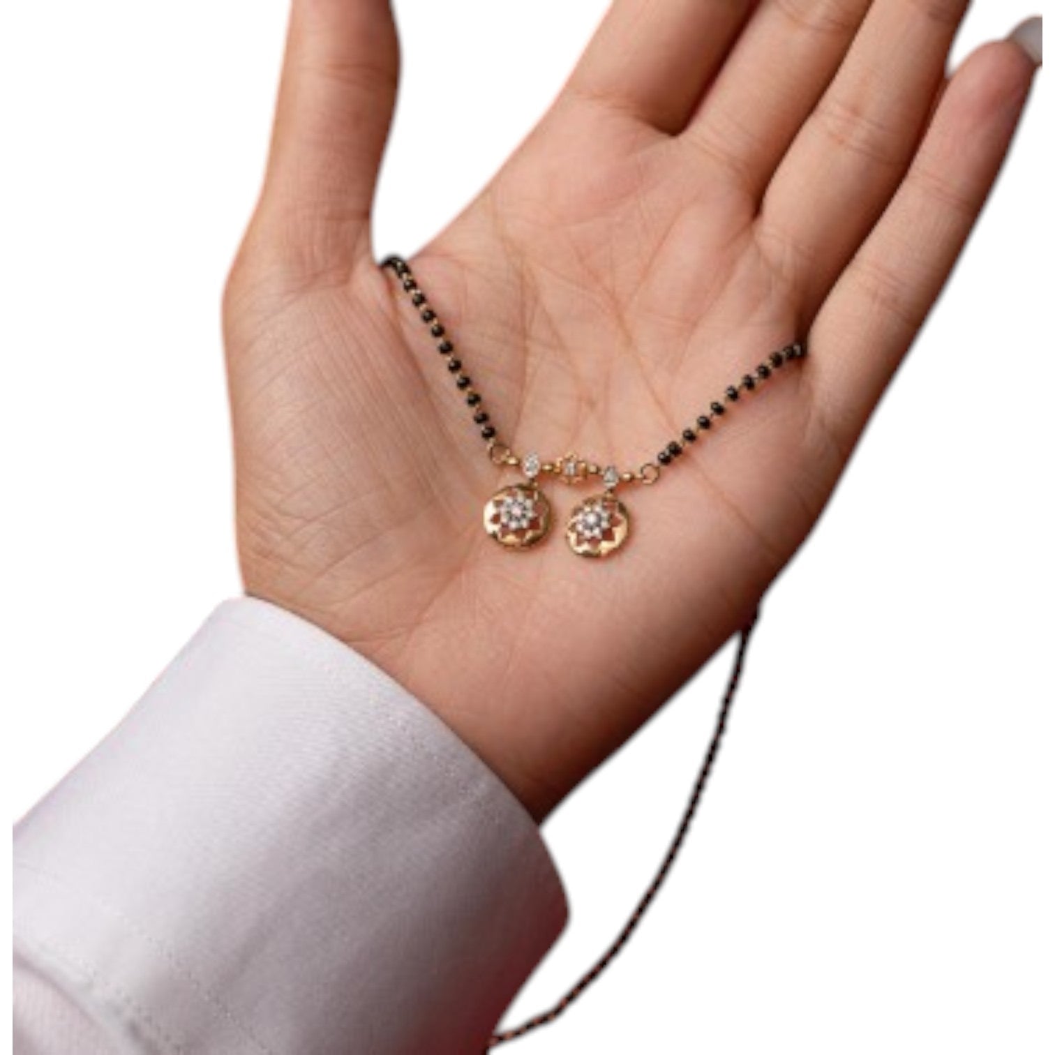 Elegant 925 Sterling Silver Gold Plated CZ Stone Mangal Sutra for Women By Kesardeep